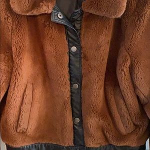 Faux Fur Leather Jacket